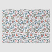 Elegant Bloemen Vrolijk Blauw Sinaasappel Groen Tissuepapier (Voorkant)