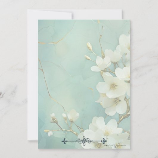 Elegant Bloemen Waterverf Art Pensioen Partij Kaart (Achterkant)