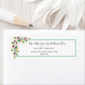 Elegant Bloemen Waterverf Bruiloft Retouradres Etiket (Insitu)