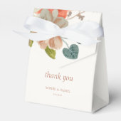 Elegant Bloemen Waterverf Paar Initialen Bruiloft Bedankdoosjes (Voorkant Zijde)