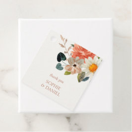 Elegant Bloemen Waterverf Paar Initialen Bruiloft Bedankjes Labels