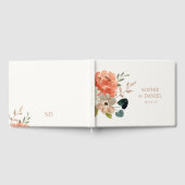 Elegant Bloemen Waterverf Paar Initialen Bruiloft Gastenboek (Volledig)