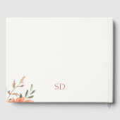 Elegant Bloemen Waterverf Paar Initialen Bruiloft Gastenboek (Achterkant)