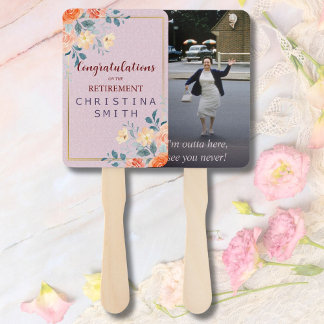 Elegant Bloemen Waterverf Pensioen Partij Handwaaier