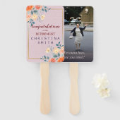 Elegant Bloemen Waterverf Pensioen Partij Handwaaier (Voorkant en achterkant)