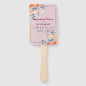 Elegant Bloemen Waterverf Pensioen Partij Handwaaier (Voorkant)