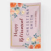 Elegant Bloemen Waterverf Pensioen Partij Spandoek (Verticaal)