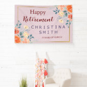 Elegant Bloemen Waterverf Pensioen Partij Spandoek (Insitu)