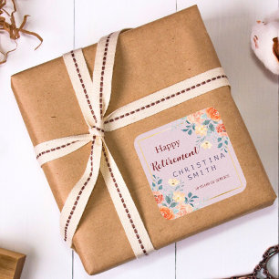  Elegant Bloemen Waterverf Pensioen Partij Vierkante Sticker