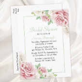 Elegant Bloemen Waterverf Roze Rozen Vrijgezellenf Uitnodiging Briefkaart