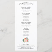 Elegant Bloemen Waterverf Trouwprogramma 4x9 Programmakaart (Achterkant)