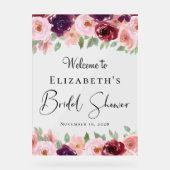 Elegant Bloemen Waterverf Vrijgezellenfeest Welkom Acryl Bord (Voorkant)