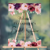 Elegant Bloemen Waterverf Vrijgezellenfeest Welkom Acryl Bord (Neutraal)