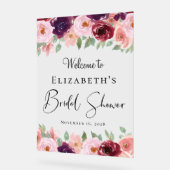 Elegant Bloemen Waterverf Vrijgezellenfeest Welkom Acryl Bord (Hoek)