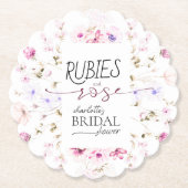 Elegant Bloemen Wildbloem Ruby Roos Vrijgezellenfe Kartonnen Onderzetters (Voorkant)