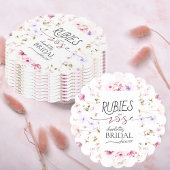 Elegant Bloemen Wildbloem Ruby Roos Vrijgezellenfe Kartonnen Onderzetters