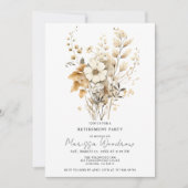 Elegant Bloemen Wildbloemen Pensionering Party Kaart (Voorkant)