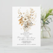 Elegant Bloemen Wildbloemen Pensionering Party Kaart (Staand voorkant)