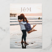 Elegant Bloemen Wildflower Goud Roos Save the Date Folie Uitnodiging (Achterkant)