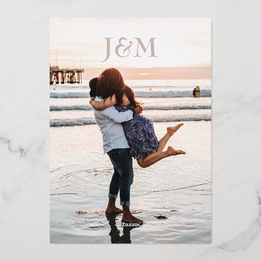 Elegant Bloemen Wildflower Goud Roos Save the Date Folie Uitnodiging (Achterkant)