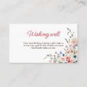 Elegant Bloemen Wishing Well Vrijgezellenfeest Informatiekaartje (Voorkant)