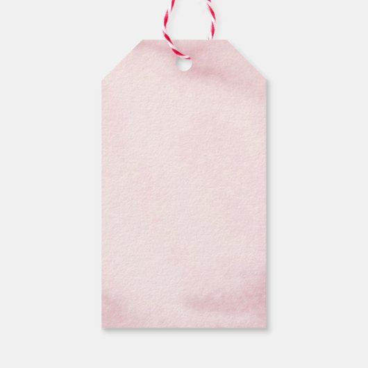 Elegant Bloemen Wit en Blush Dank u Favor Cadeaulabel (Achterkant)