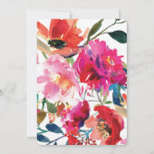 Elegant Bloemen Wit Goud 21e Verjaardagsfeest Kaart (Achterkant)