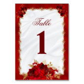 Elegant Bloemen Wit Rood Rozen Bruiloft Kaart (Voorkant)