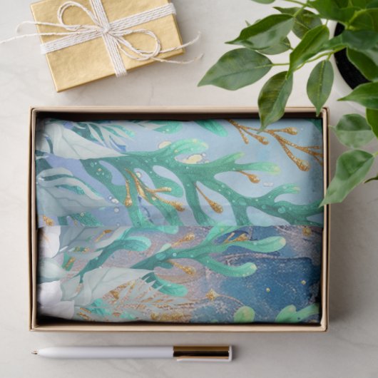 Elegant Bloemen Zee Schildpad Decoupage Tissuepapier (Geschenk)