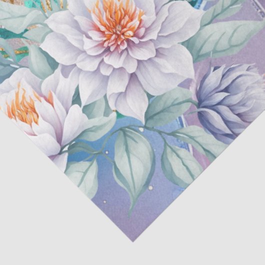 Elegant Bloemen Zee Schildpad Decoupage Tissuepapier (Detail)