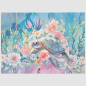 Elegant Bloemen Zee Schildpad Decoupage Tissuepapier (Voorkant)