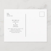 Elegant  Bloemen Zwart Bruiloft Save the Date Briefkaart (Achterkant)