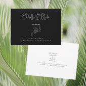 Elegant  Bloemen Zwart Bruiloft Save the Date Kaart