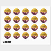 Elegant Bloemen Zwart Script Bedankt Gouden Sticke Ronde Sticker (Vel)