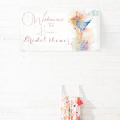 Elegant bloemenaquarel Vrijgezellenfeest Spandoek (Insitu)