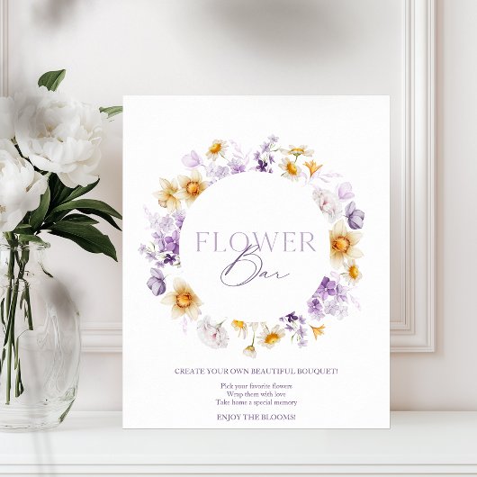 Elegant bloemenbarbord – Creëer uw eigen boeket Poster