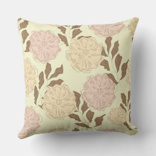 Elegant bloemenbeige patroon kussen