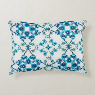 Elegant bloemenblauw accent kussen