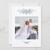 Elegant  Bloemenblauw Foto Save the Date Kaart (Achterkant)