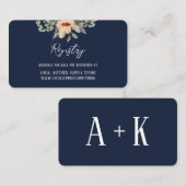 Elegant bloemenblauw Gift Registry informatiekaart Informatiekaartje (Voorkant / Achterkant)