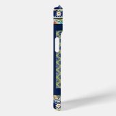 Elegant bloemenblauw tegel chinoiserie monogram Case-Mate iPhone case (Achterkant / Rechts)
