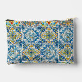 Elegant bloemenblauw tegel chinoiserie monogram etui (Achterkant)