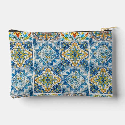 Elegant bloemenblauw tegel chinoiserie monogram etui (Achterkant)