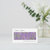 Elegant bloemenbloem bloesem kalligrafie QR-code Visitekaartje (Staand voorkant)