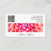 Elegant bloemenbloem bloesem kalligrafie QR-code Visitekaartje (Achterkant)