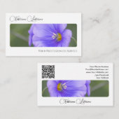 Elegant bloemenbloem bloesem kalligrafie QR-code Visitekaartje (Voorkant / Achterkant)