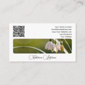 Elegant bloemenbloem bloesem kalligrafie QR-code Visitekaartje (Achterkant)