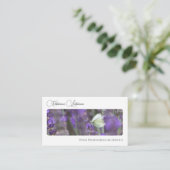 Elegant bloemenbloem bloesem kalligrafie QR-code Visitekaartje (Staand voorkant)