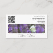 Elegant bloemenbloem bloesem kalligrafie QR-code Visitekaartje (Achterkant)