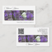 Elegant bloemenbloem bloesem kalligrafie QR-code Visitekaartje (Voorkant / Achterkant)